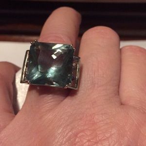SS Knuckle to Knuckle Green Fluorite Ring